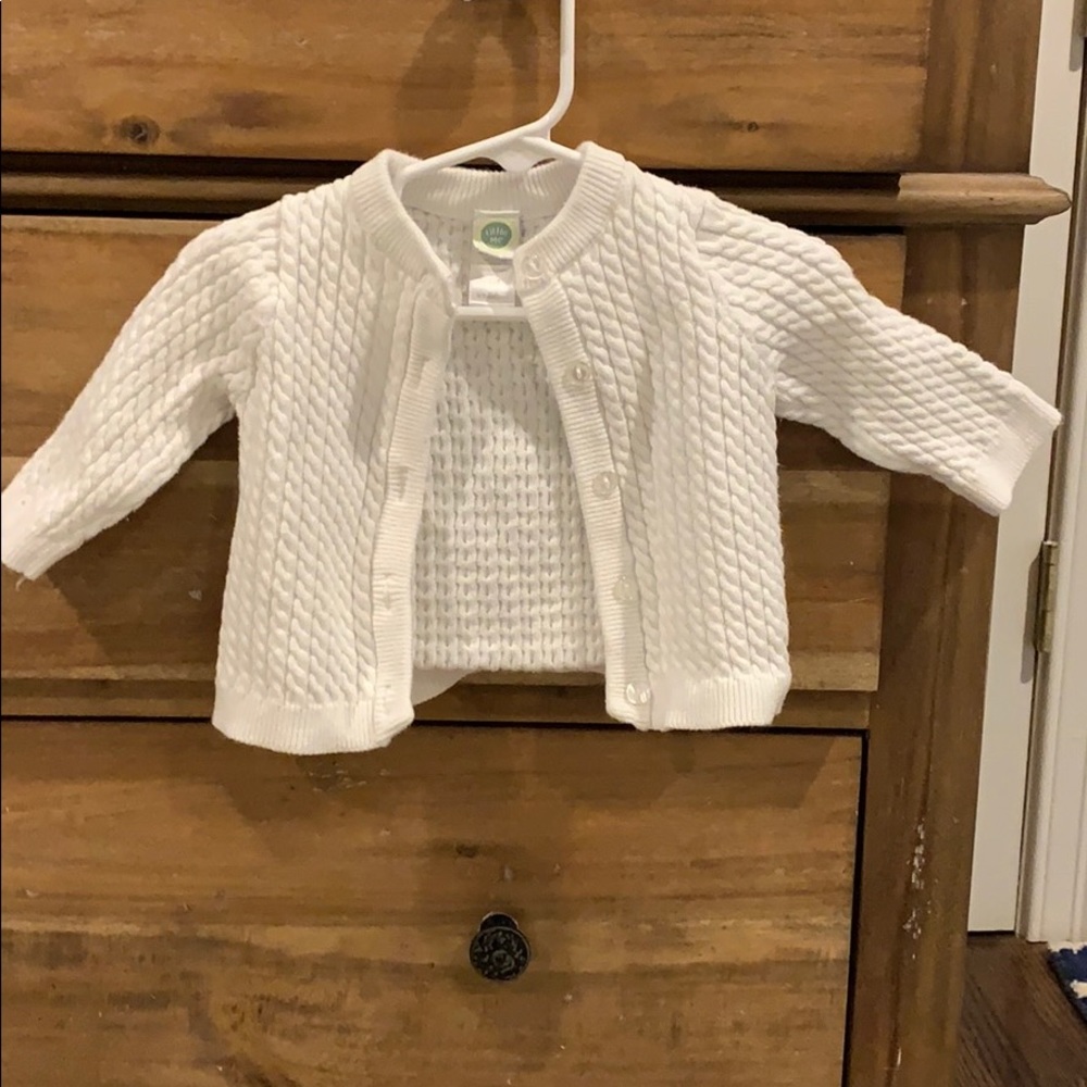 White baby cardigan